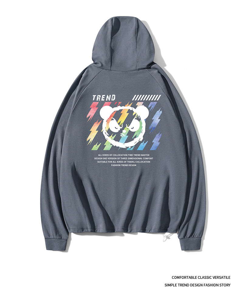 Men's Hooded Sweatshirt Jacket Loose Versatile Pullover Top_voghion.com
