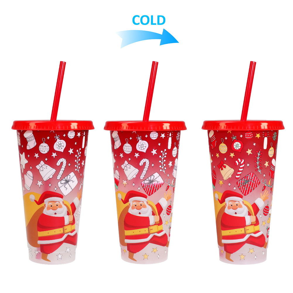 Spot transfronterizo de 710ml taza de plástico de color frío de gran capacidad PP taza de té con leche bebida fría con taza de paja con fábrica de inspección NBCU