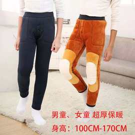棉裤儿童保暖裤男童女童冬季加绒加厚加肥加大码小中大童跨境批发