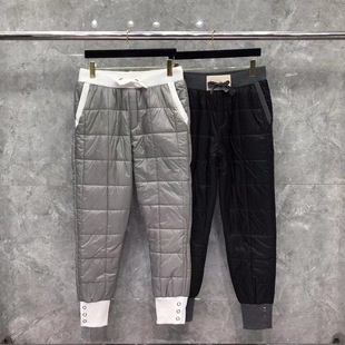 TB Tom Fall/Winter New Foot Mouth 3 Buckle Down Pants Filled with Silk Cotton Thickened Warm Slim Fit for Men and Women