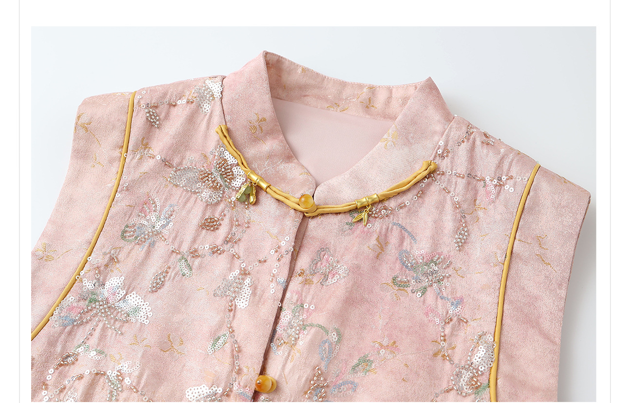 Áo hai dây thêu sequin phối tua rua cổ đứng – set chân váy midi phong cách tân Trung Hoa — nửa váy, Trang chủ chi tiết 19