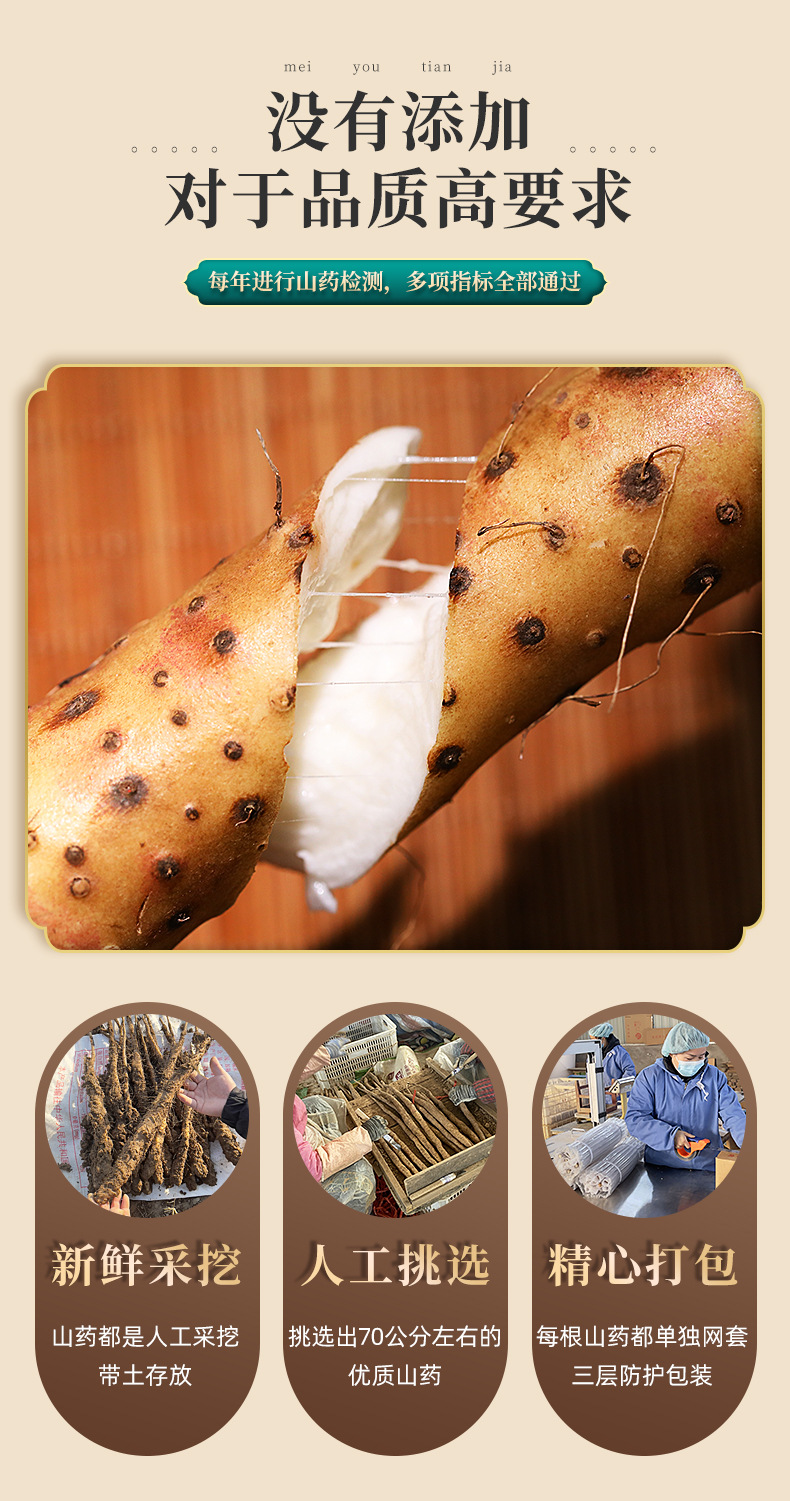 Fresh Chinese Yam Tiegun Shan Yao Wenxian Iron Stick Yam 3kg Gift Box specifications