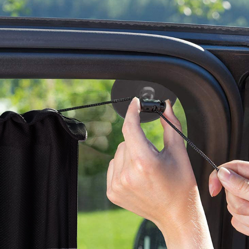 Cross-border Hot Sale Car Sunshade Curtain Side Window Privacy Sun Protection Shading Heat Insulation Sucker Car Curtain Car Interior Heat Insulation Curtain