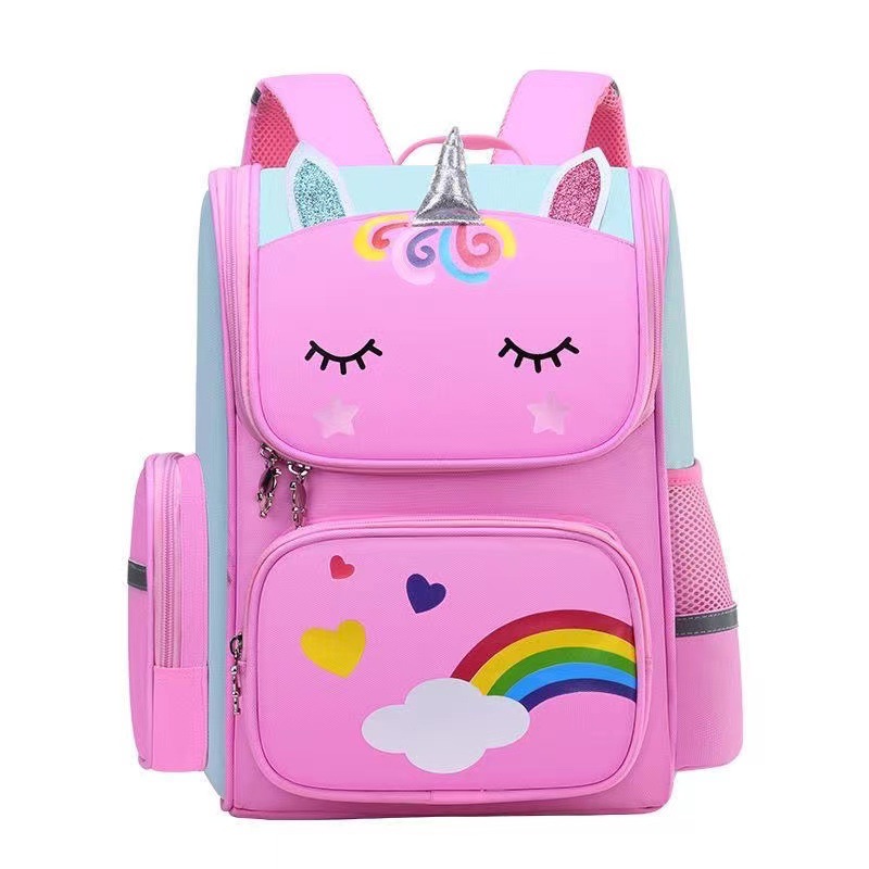 Cartoon Unicorn Schoolbag Primary School Boys and Girls New Space Bag Burden Reduction Ridge Protection Children's Schoolbag Grade 1-6