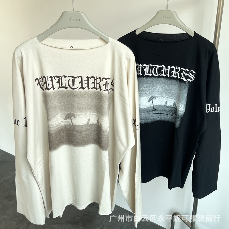 Kanye Yzy Gosha Vultures Merch Long Sleeve专辑封面长袖Tee恤