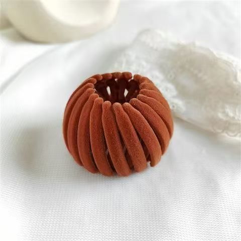 ハクチョウのベルベットの鳥の巣の髪輪の丸子の頭の盤髪の神器は高い馬尾を刺してクリップの韓国の怠け者の髪飾りをつかみます。|undefined