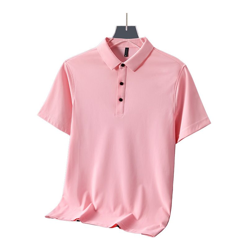 Camisa elástica de brocado de amoníaco cuello de secado rápido succión de sudor de verano ropa de trabajo de manga corta camisa polo personalizada
