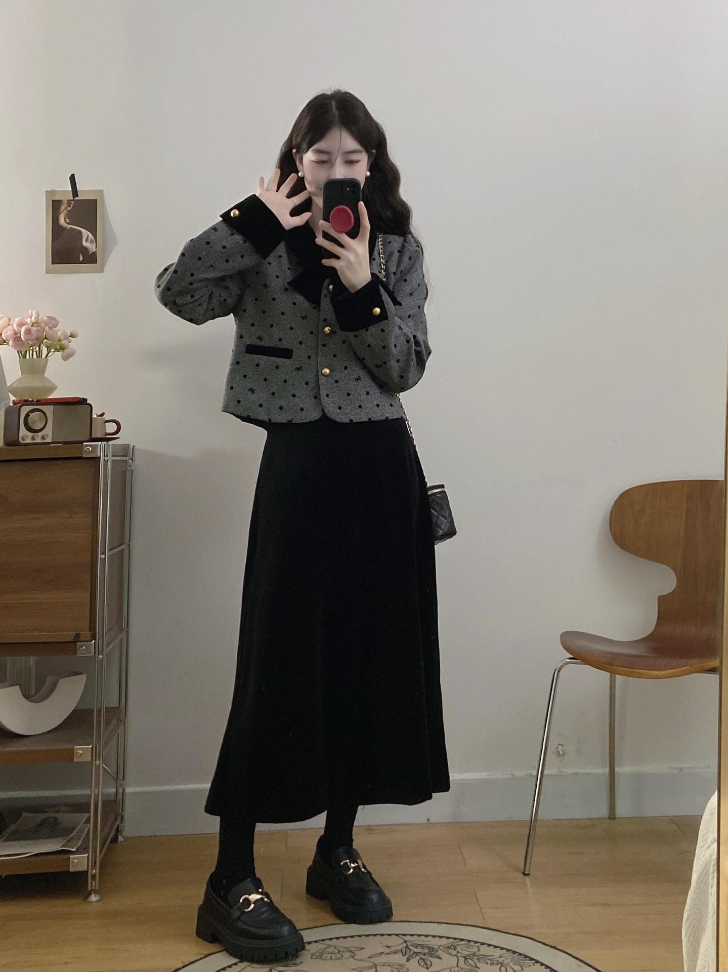  冬  M-4XL 大きいサイズ ジャケット スカート