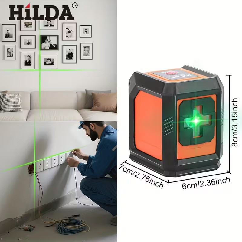 Nuevo mini láser infrarrojo portátil instrumento de nivel de alta precisión luz verde 2 líneas auto-nivelación proyector