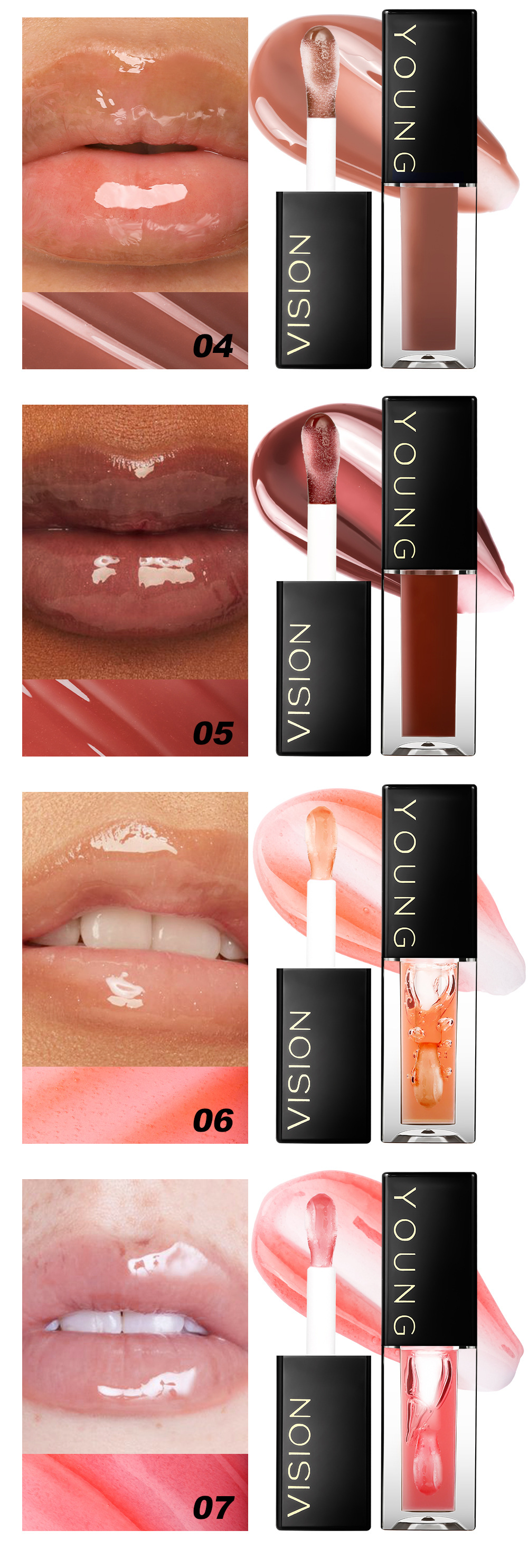 YOUNG VISION 7-color Lip Oil Mirror Water Gloss Lip Gloss Dudu Lip Liquid Lipstick undefined