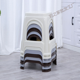 New Plastic Stool Thickened Household Bench Adult Dining Table Stool Living Room Chair Square Stool Cooked Rubber Round Stool Bathroom Stool
