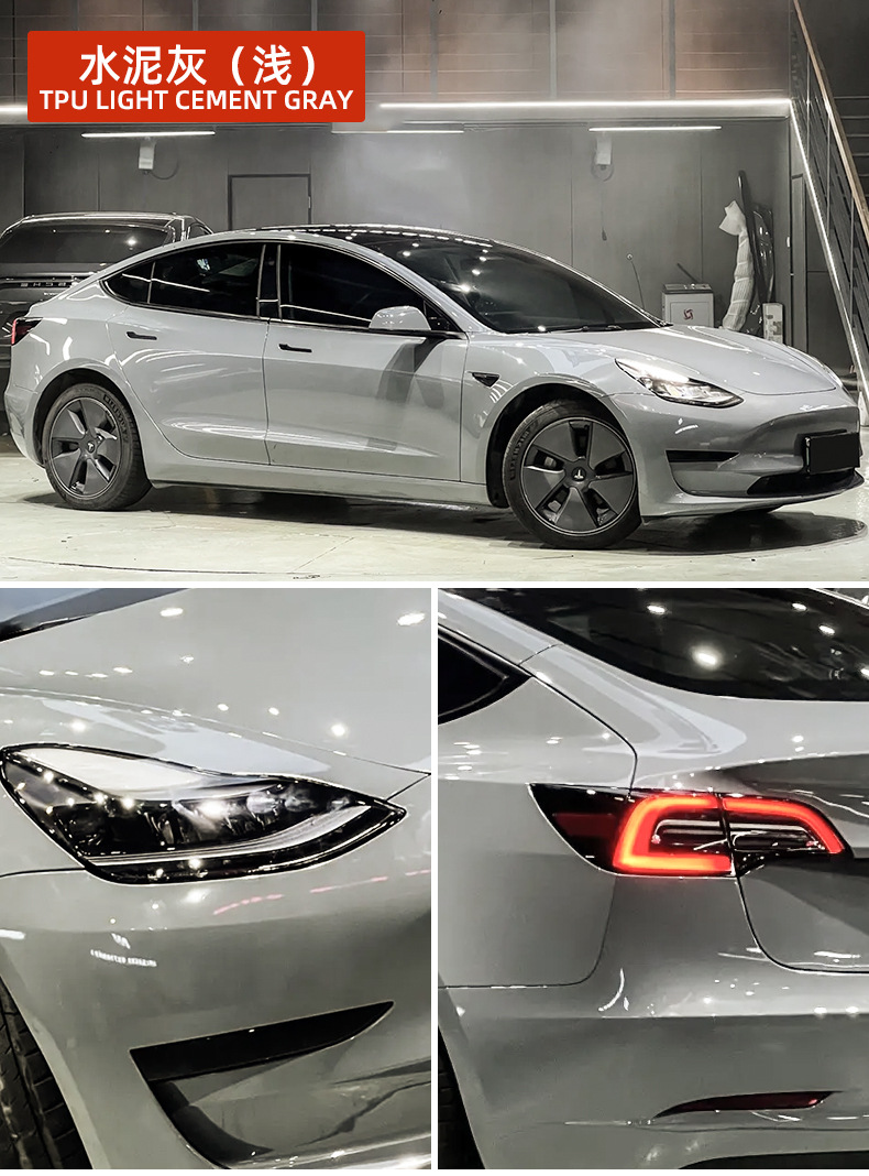 Wholesale Color-Changing Film Cement Gray (Light) 1.52*15m Dry-Use Ppf Tpu Paint Protection Film for Car Body
