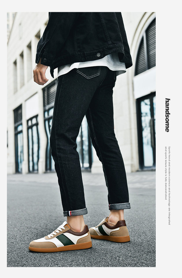 Giày sneaker nam cổ thấp đế bằng thoáng khí kiểu mới — 9157 màu đen, 9157 trắng xanh lá chi tiết 14