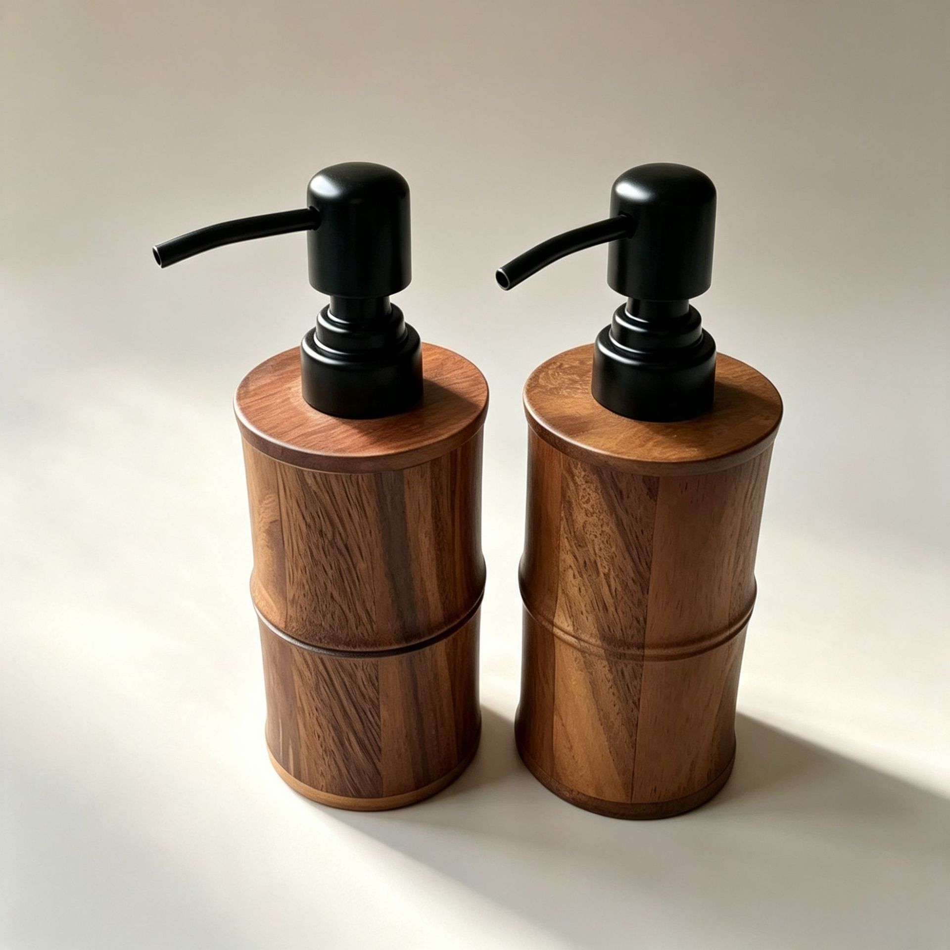 Loción de prensa de nogal botella vacía de madera maciza de lujo ligero hotel desinfectante de manos gel de ducha champú loción image 17