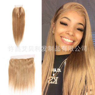 lace full hand woven hair accessories #27 lace closure straight cross-border for a generation of hair