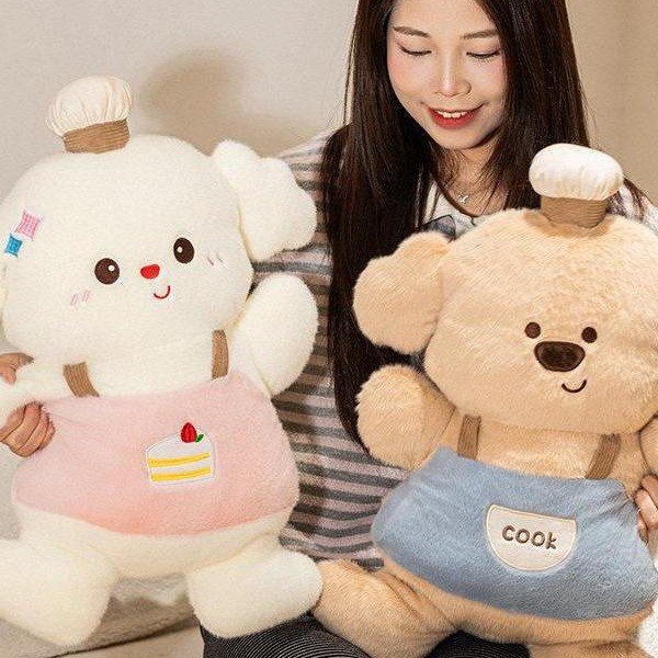 Dulces horneados lindos juguetes de peluche de conejo muñeca muñeca de corazón muñeca cocinero perro regalo de cumpleaños para niños