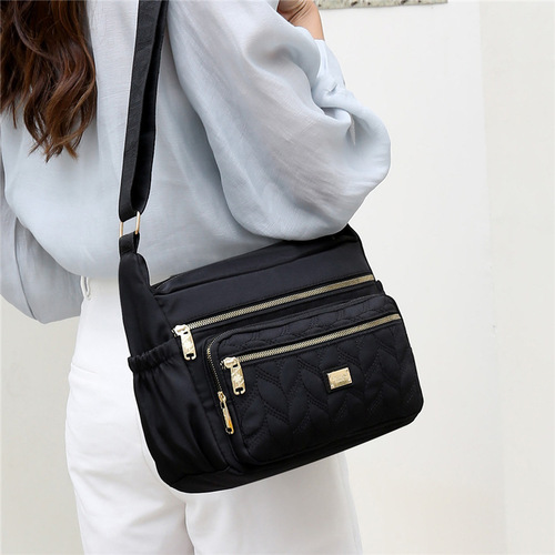 Leisure Waterproof Oxford Canvas Multi-Pocket Large Capacity Women's Crossbody Bag Fashion Durable Lightweight Mid-Age Mom Bag