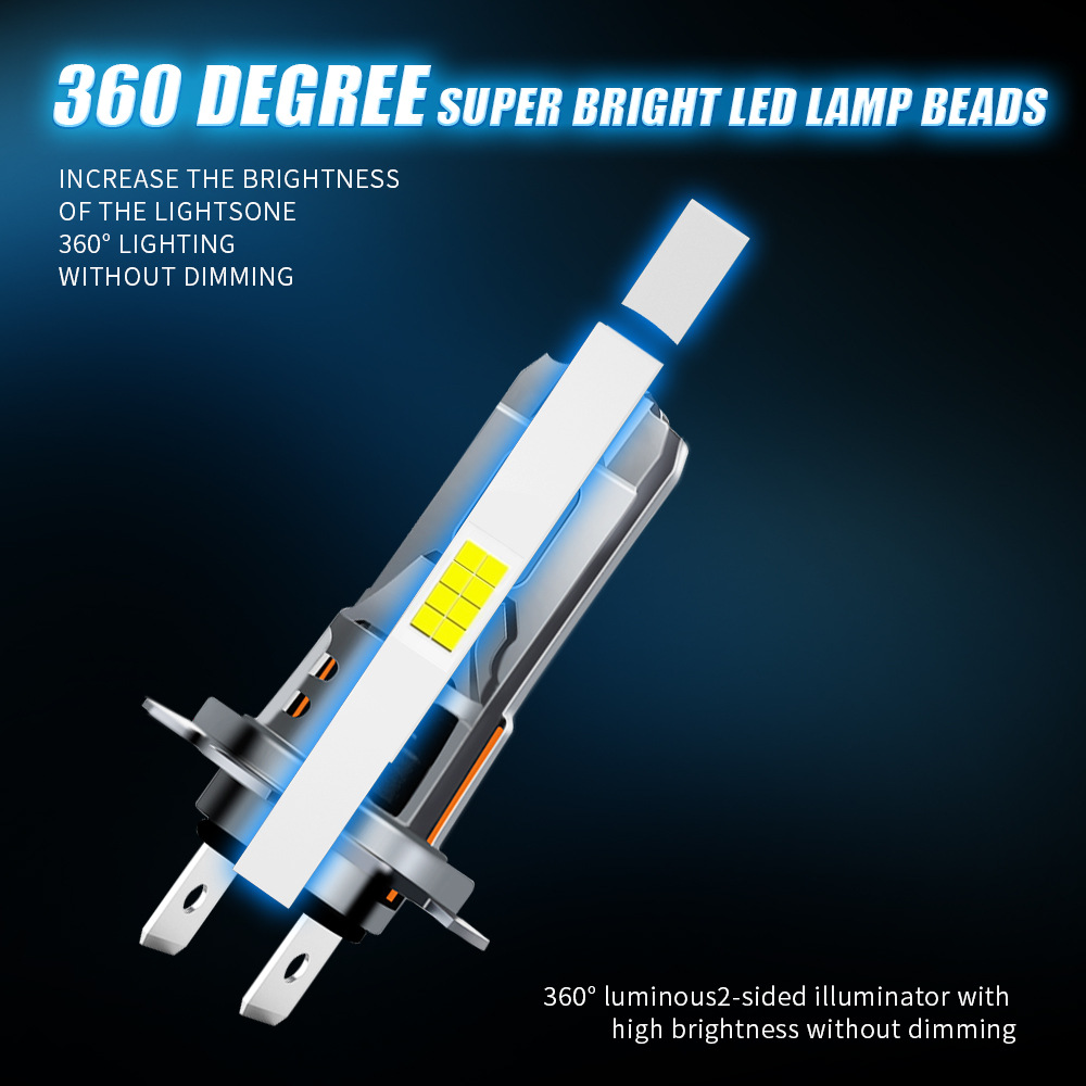 Transfronterizo dedicado 1:1 instalación sin pérdidas H4 lámpara de enchufe directo integrado H7 lámpara de doble cara 8 cuentas de la lámpara del coche LED faro