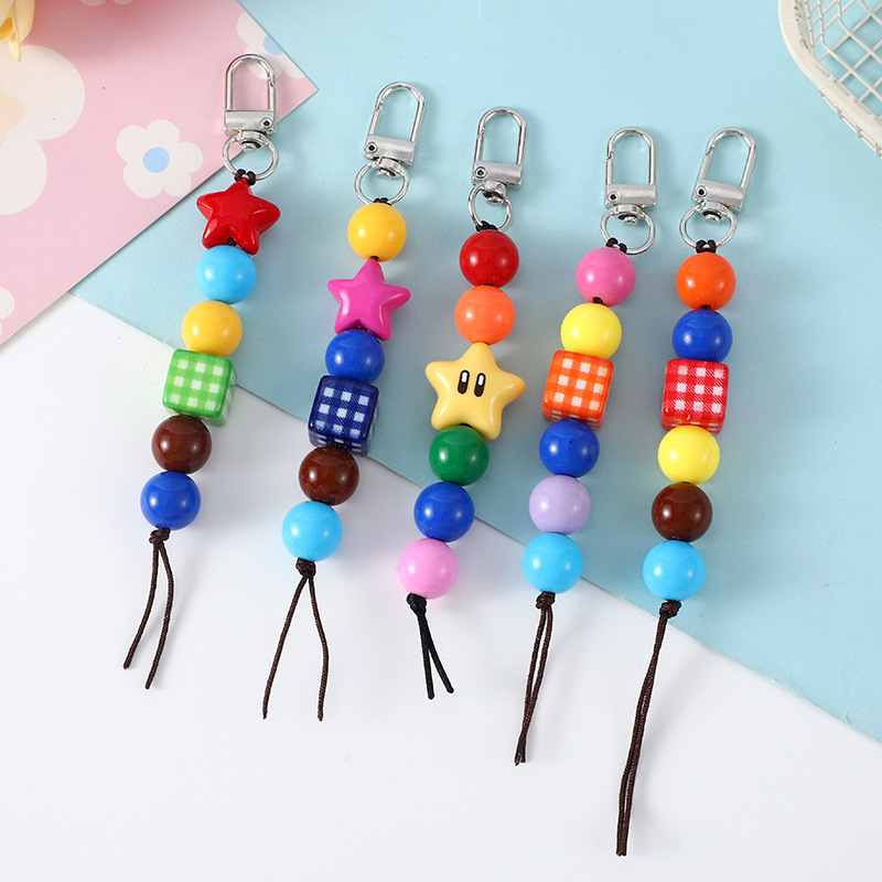 Star Bead Bag Pendant DIY Five-Petal Flower Bead Phone Chain Keychain Pendant Accessories Materials Wholesale