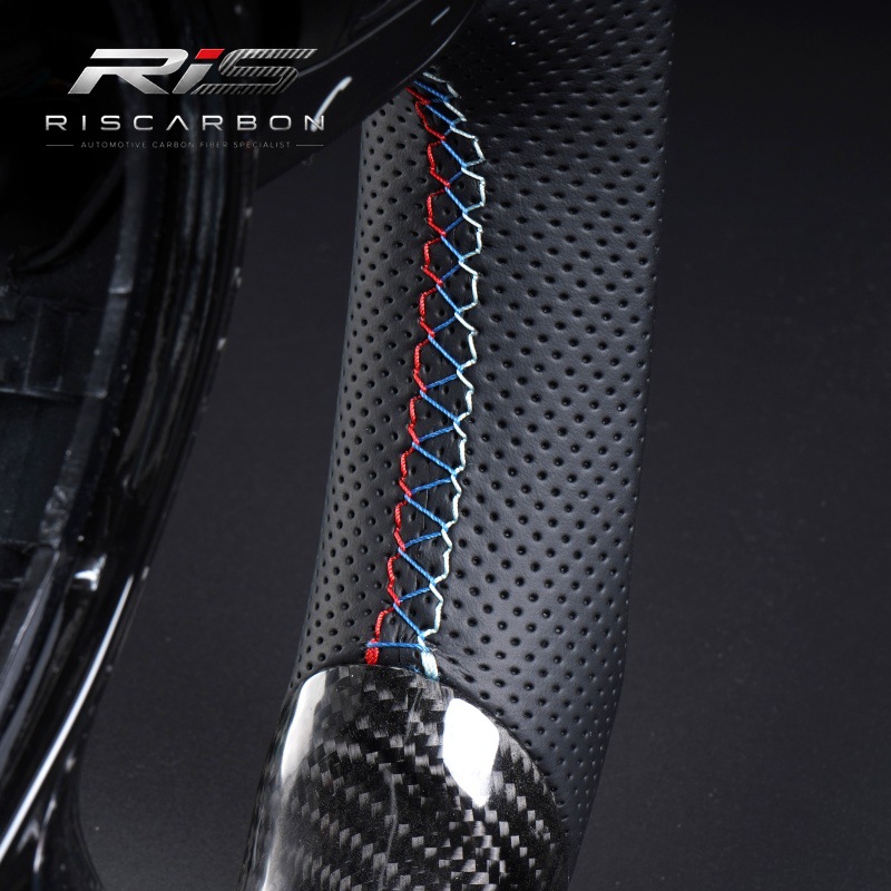 Black carbon fiber M flat-bottom steering wheel compatible with BMW F30F10F11F15F16F20F25F18M3M5