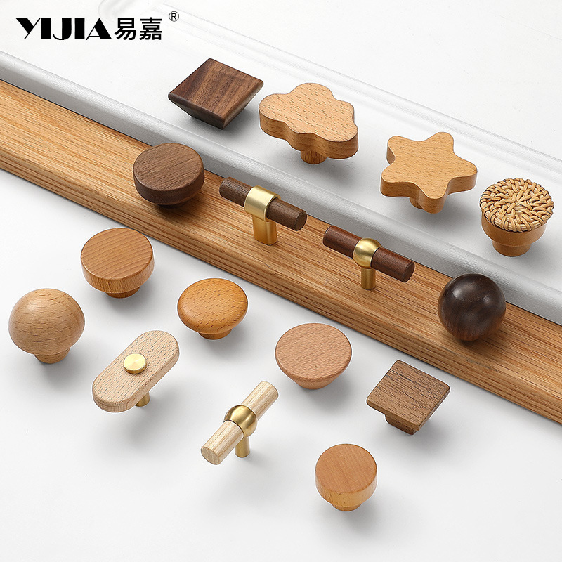 Tirador de madera estilo vintage para muebles