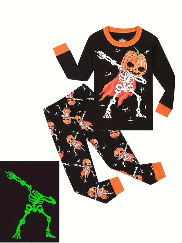ハロウィンボーンスクーター男の子パジャマ長袖糸綿子供用ホーム服空調服|undefined