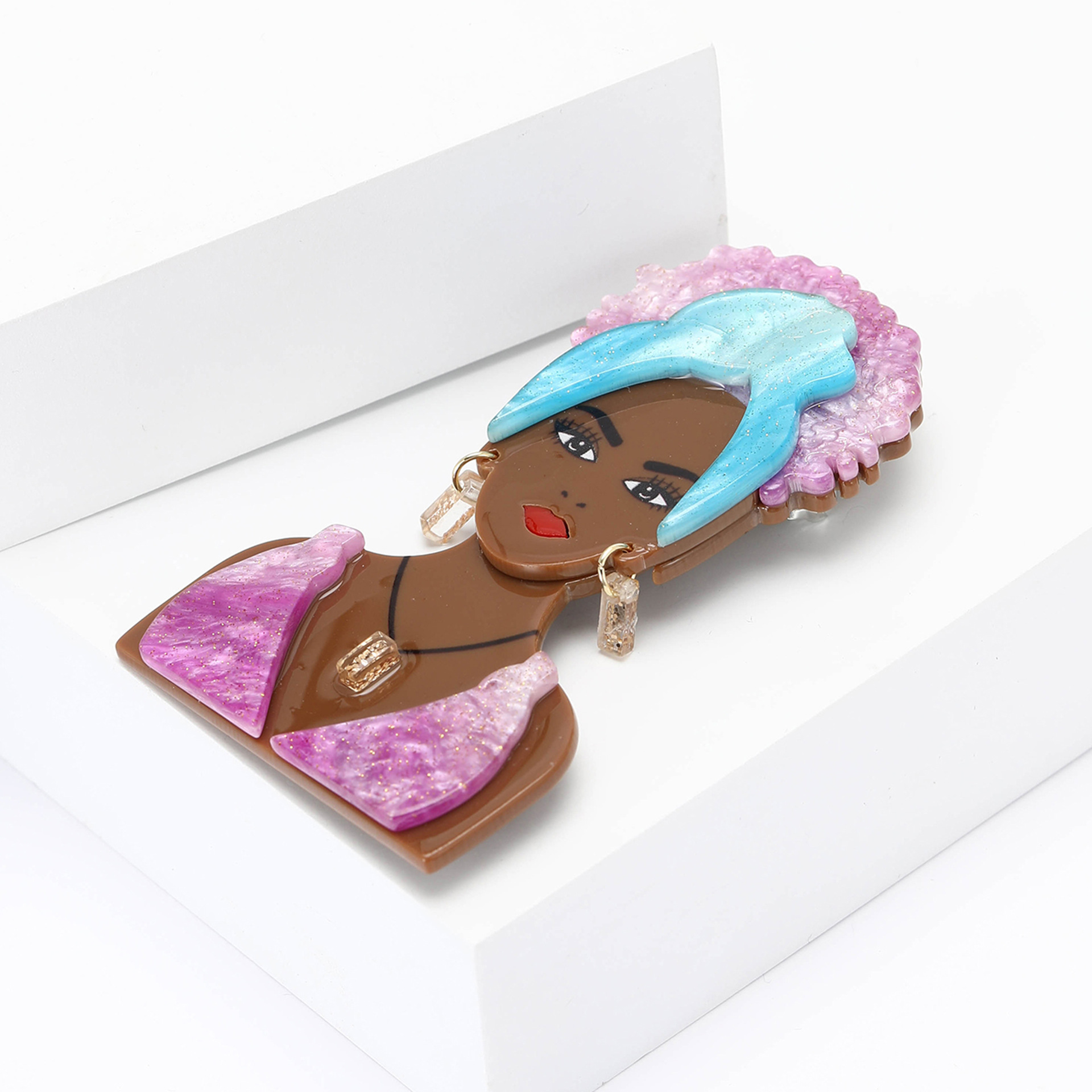 Cartoon Character Pattern Women's Gender Cartoon Style Pin Cartoon Character Arylic Enamel Women's Brooches