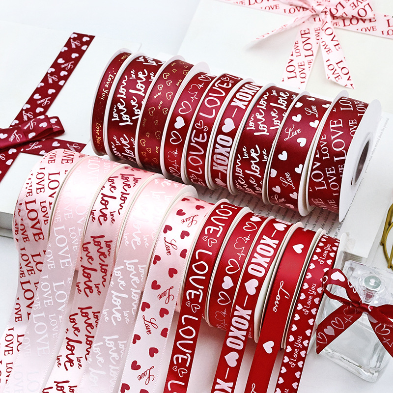 Qixi día de San Valentín amor cinta regalos adornos pastel decoración embalaje cinta de seda flores confesión fuente directa