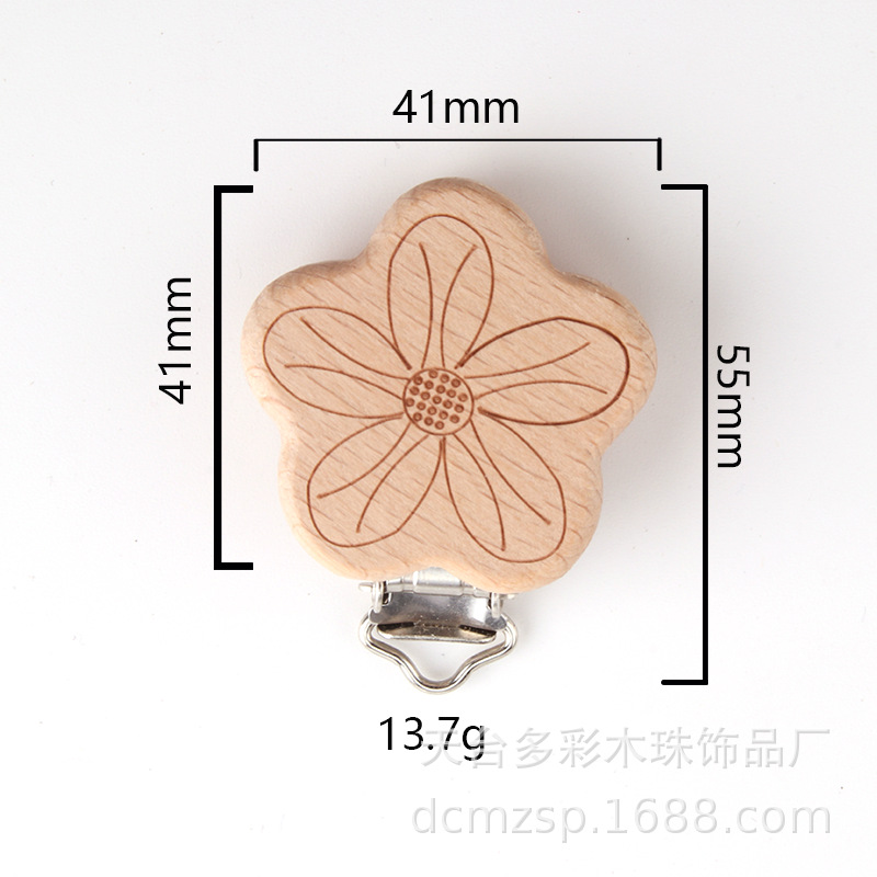 8623 Marking Long Flower Pacifier Clip