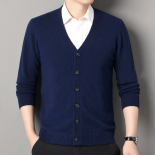 100% Wool Sweater Autumn New Solid Color Pocketless New Quality Pure Wool Knit Jacket Wholesale One Piece