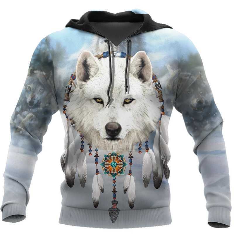 Spring and Autumn New Hoodie Fox Wolf 3D Digital Printing Air Layer Loose Men's Pullover Casual Sweater Spring and Autumn New Hoodie Fox Wolf 3D Digital Printing Air Layer Loose Men's Pullover Casual Sweater