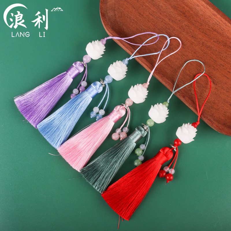 Five-layer lotus tassel tassel Chinese style bookmark fan hanging tassel ancient style tassel keychain tassel accessories wholesale