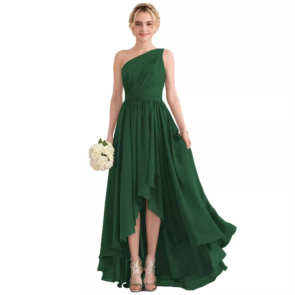 Vestido de noche para mujeres verano 2026 nuevo temperamento hombro pequeño cola celebridad fiesta de cumpleaños vestido diario
