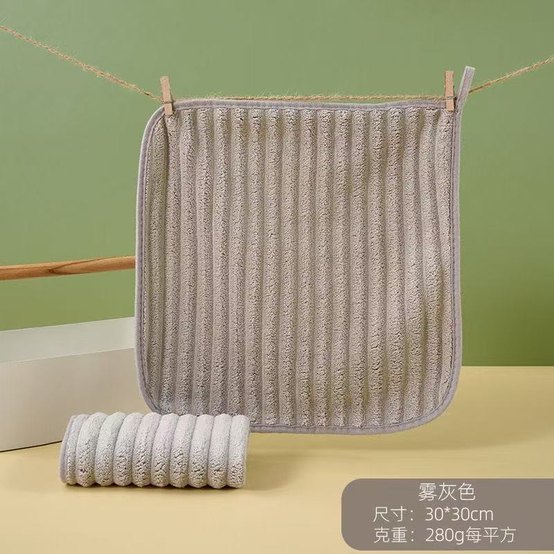 Transfronterizo toallas cuadradas de lana de coral colgadas toallas de cocina toallas de baño suaves absorbentes de agua no caen toallas secas veloces