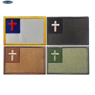 Amazon Double-Layer Velcro Cross Flag Patch Tactical Morale Badge Cloth Patch Clothing Accessories Cross-Border Ready Stock