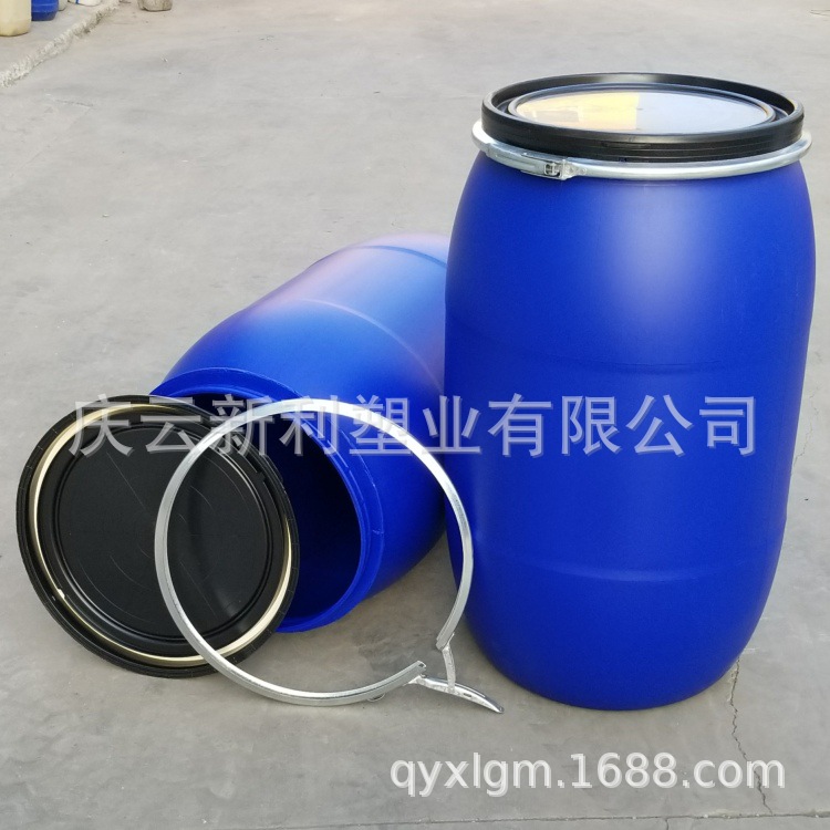 200升法兰桶大口200升包箍桶200L塑料桶200公斤开口桶