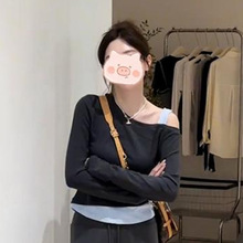 【40支1*1260克 整件套烫天猫抖音质量 】纯棉假两件上衣