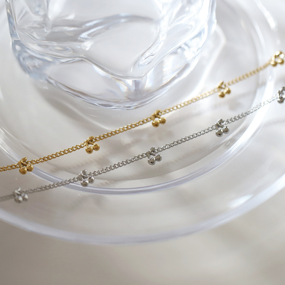 Gold Plated Fruit Cherry Pendant Necklace