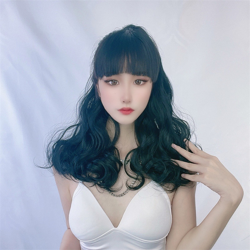 Cola de caballo falsa de las mujeres europeas y americanas de pelo largo rizado pera flor Cola de Caballo Tigre Boca clip transpirable extensión del pelo transfronterizo en stock entrega de una sola pieza