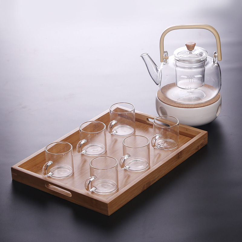 1L 빔 포트 + 6 컵 + 트레이 + 베이스 50 2H 무연 양초 보내기