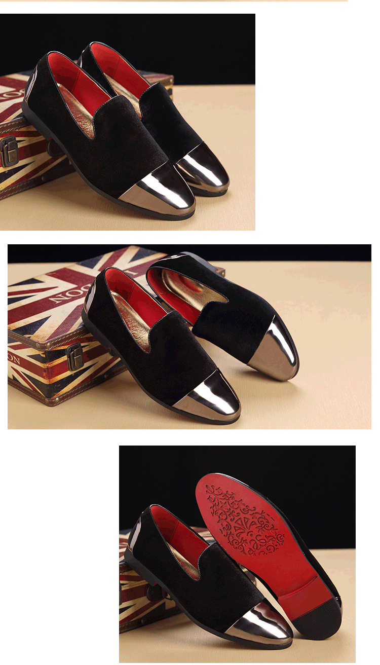 Suede single shoe peas plus size loafers_voghion.com