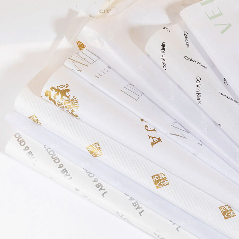 17g zapatos de piel de vaca blanca y ropa de regalo de impresión de papel de embalaje personalizado translúcido a prueba de humedad papel de tejido papel de copia papel de pera