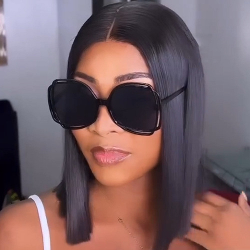  New European and American Fashion Large Frame Sunglasses Personalized Street Shot Hollow Sunglasses Cross-Border Trendy Sunglasses for Women