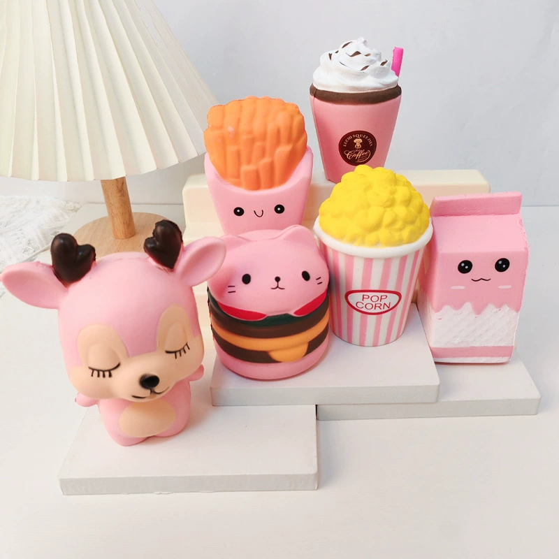 Мультяшный милый вентилятор животных орнамент кота какао щепотка декомпрессии маленькая игрушка медленного отскока декомпрессионный артефакт