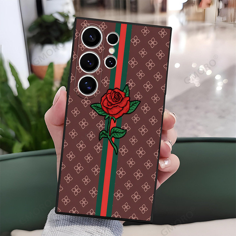High-end trendy retro designer-style rose phone case suitable for Samsung S24/S25 Ultra, soft case wholesale High-end trendy retro designer-style rose phone case suitable for Samsung S24/S25 Ultra, soft case wholesale