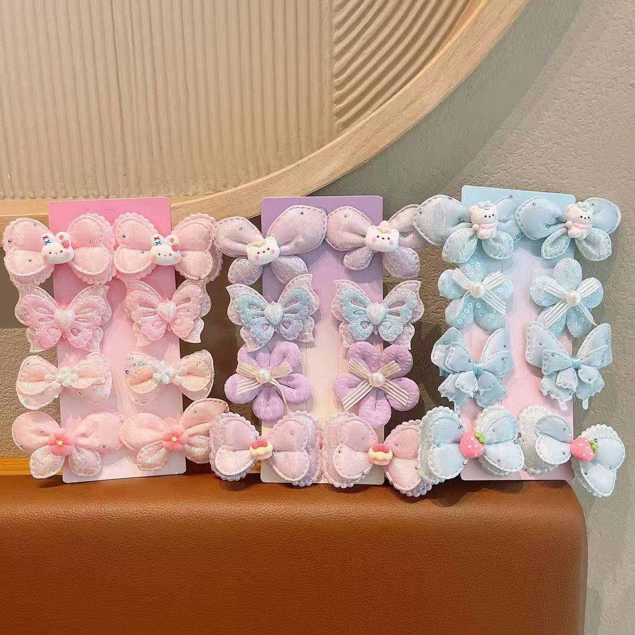 Niños arco iris color gradiente arco clip para el cabello simple atmósfera pequeña clip superior detrás del cerebro clip para el cabello de niños