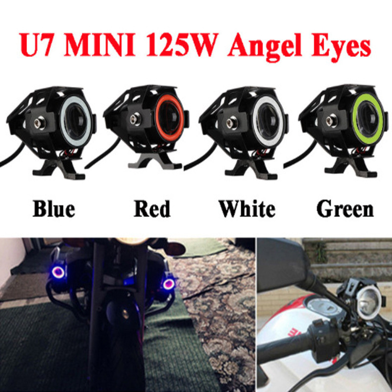 Motorcycle small U7 external headlight mini U7 Transformers laser cannon angel eye external electric car headlight