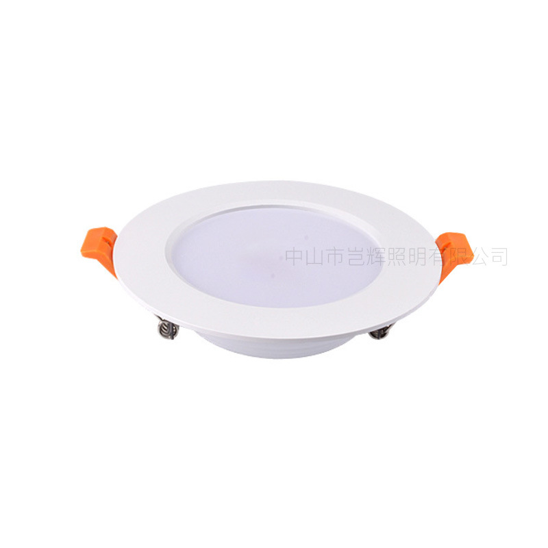 LED downlight incrustado ingeniería de decoración doméstica lámpara de techo tricolor luminoso ahorro de energía ultra delgada 5w lámpara de sala de estar ultra delgada