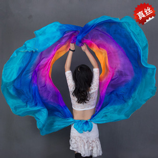 Градиент танцевального марлевого шарфа 5 -Color Полу -циркулярное 2,5 -метровое танцевальное танце