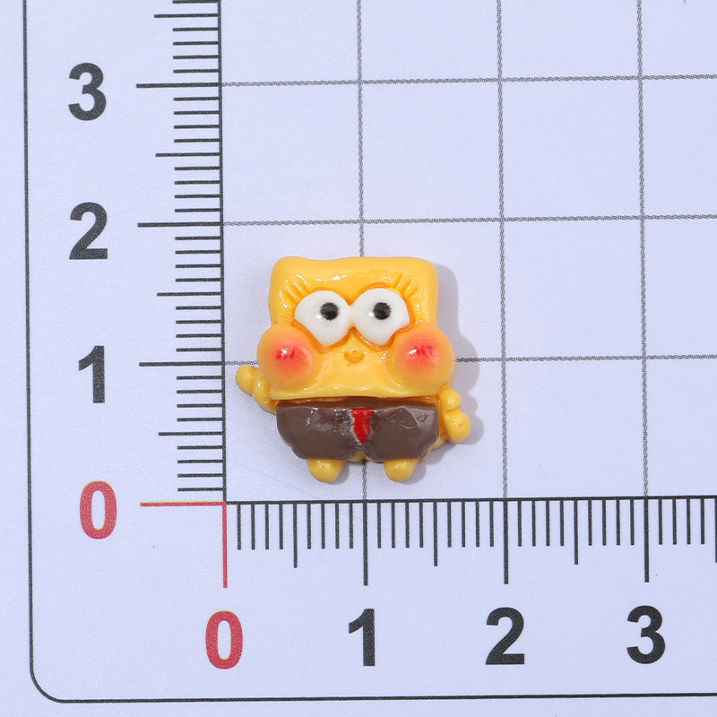 Caricatura Mini SpongeBob diy accesorios de resina crema pegamento para el cabello agujero de botón de zapatos accesorios de soporte de caso de teléfono móvil
